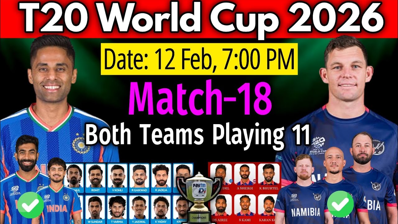 T20 World Cup 2026 | India vs Namibia (Details and Playing 11) | IND vs NAM Playing 11 2026
