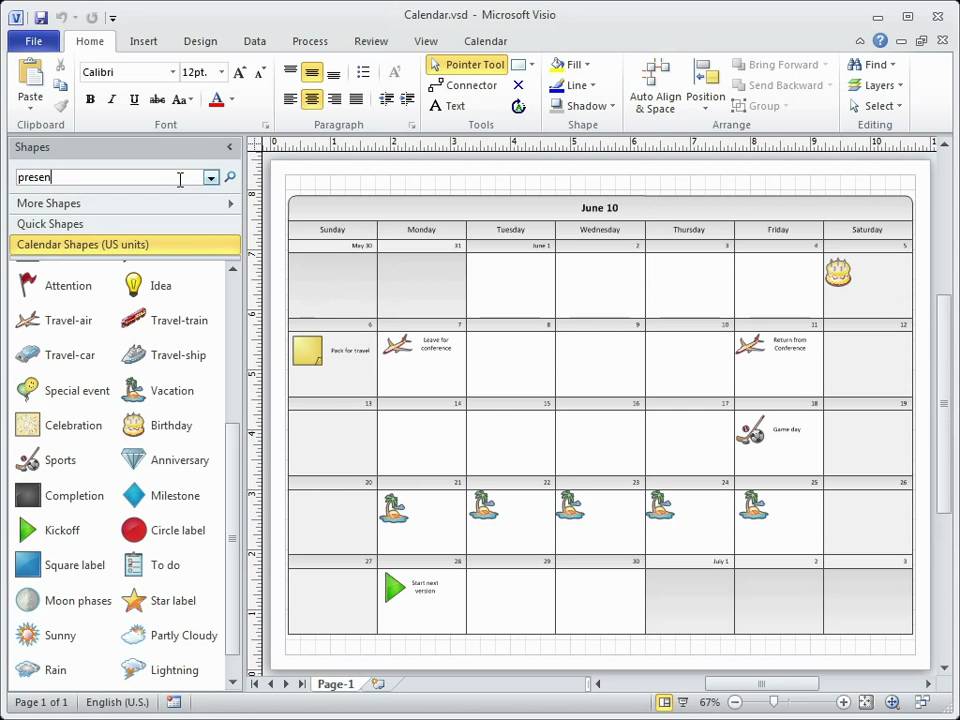 Visio 2010: Search for shapes you want for your diagram
