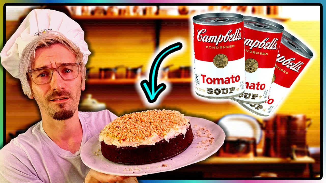 Cake With TOMATO SOUP!?! Trying The 1950's Vintage Campbell's Tomato Soup Cake Recipe!