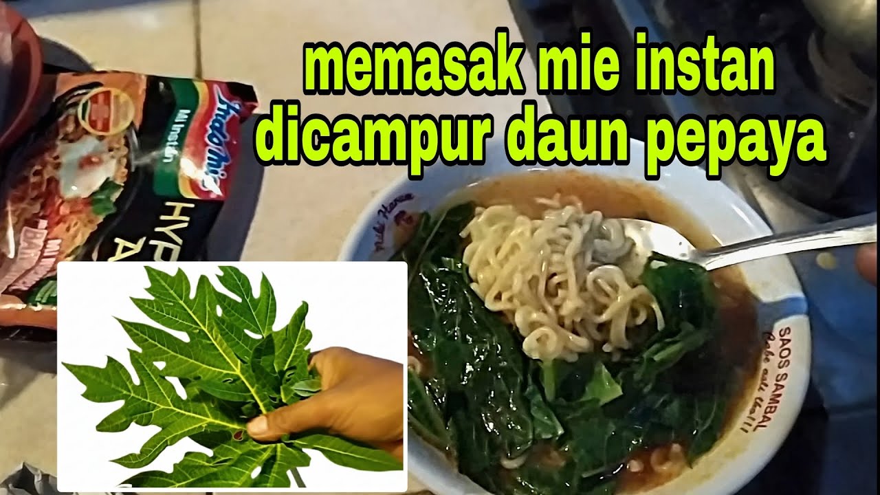 mie instan dicampur daun pepaya