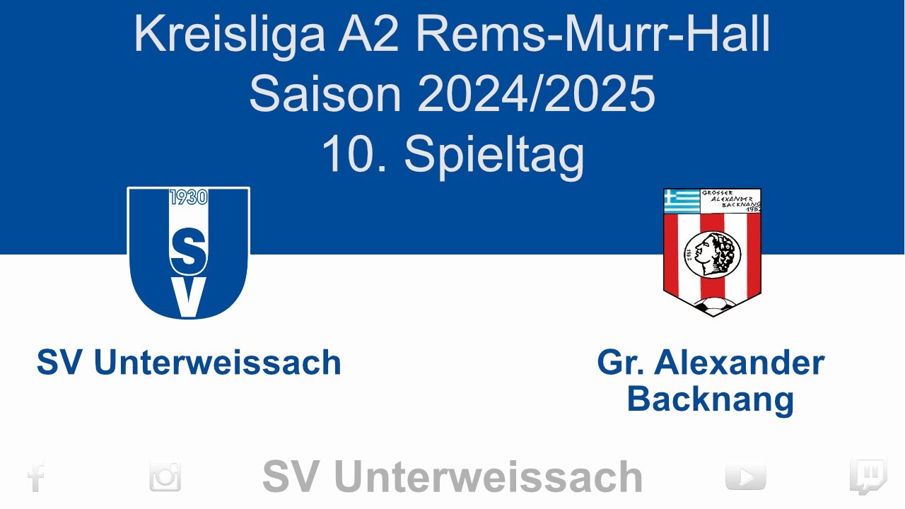 10.Spieltag Kreisliga A2 | SV Unterweissach I vs Grosser Alexander Backnang I