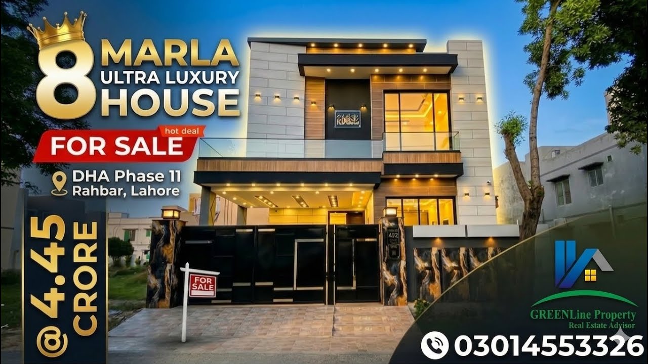8 Marla Modern Style House For Sale in DHA Phase 11 Rahbar Lahore || GREENLine Property 