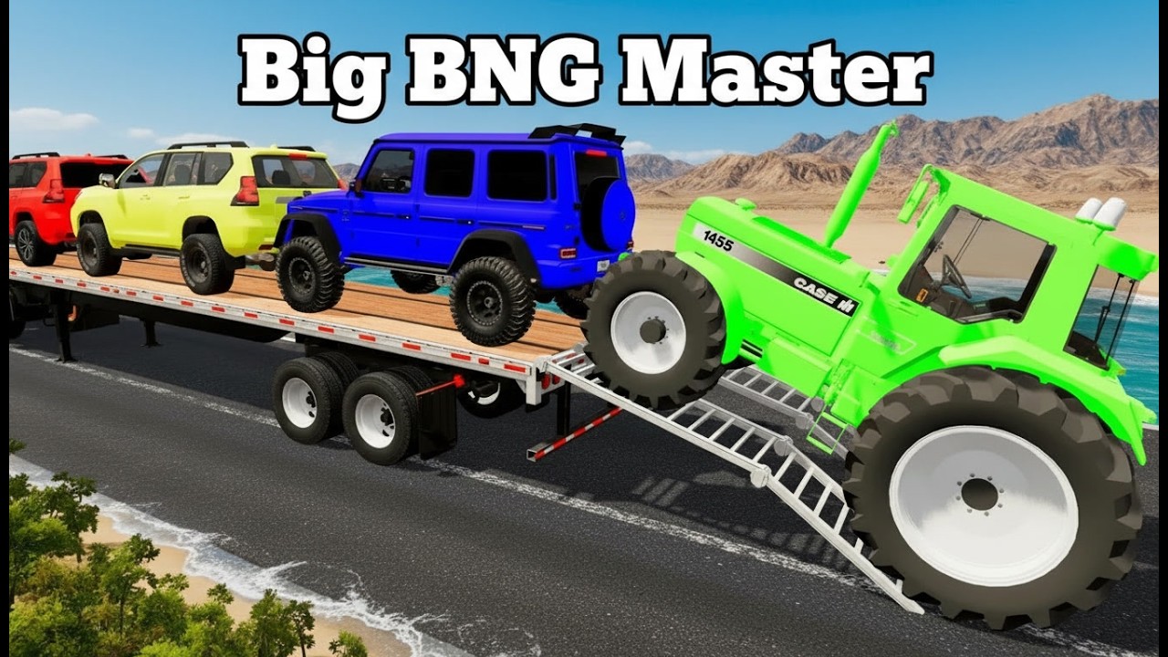 Flatbed Truck Mcqueen | Transportation with Truck - Pothole vs Car #1 - BeamNG.Drive