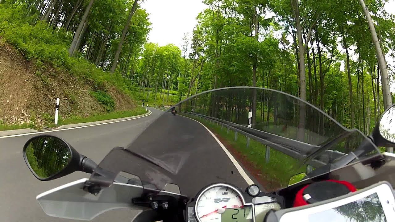 BMW S1000RR following KTM 950SM Harz Mountain Area Germany