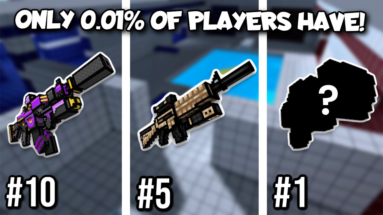 20 САМЫХ РЕДКИХ ВИДОВ ОРУЖИЯ в PIXEL GUN 3D! (Оно есть только у 0,01% игроков!)