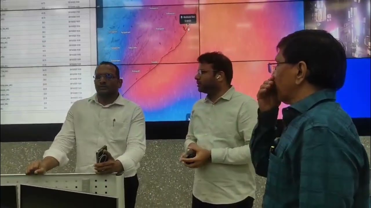 District Collector Monitored Cyclone from GVMC Control Room along with GVMC Commissioner dt.28-10-25