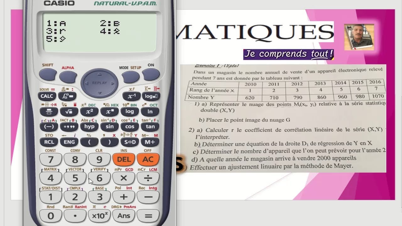 Série #statistique double avec #calculatrice #Casio 991 fx