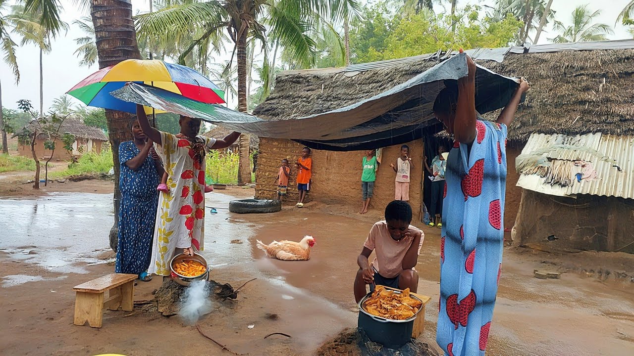 🌧️Rain Couldn’t Stop Our Joy:African Village Family Cooking Soft Chapatis & Chicken Stew with Love❤️