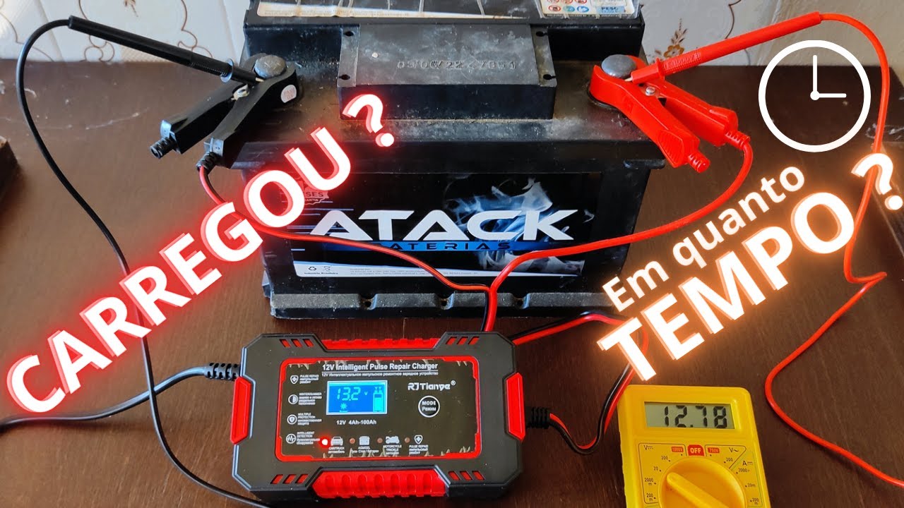 Carregador de bateria 12v automotivo portátil melhor q caseiro como funciona carregador inteligente