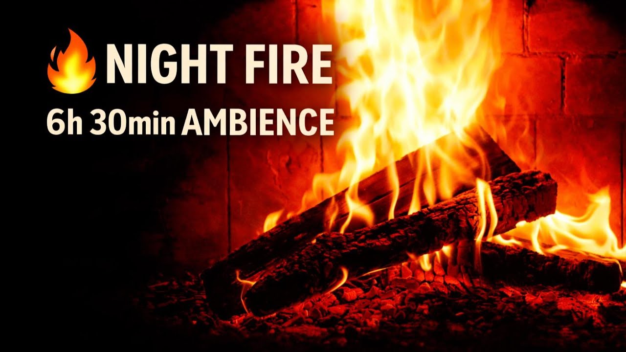 🔥 Cozy Fireplace Ambience | Crackling Fire for Relaxation, Sleep & Stress Relief (6H 30M)