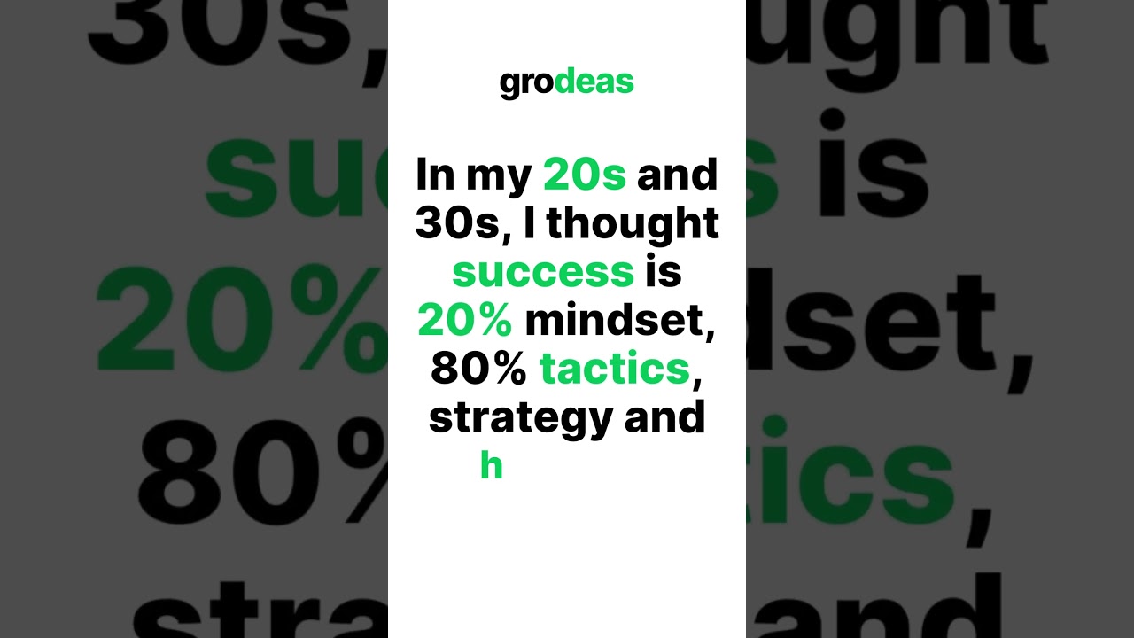 Success Is 95% Mindset, 5% Tactics, Strategy & Hustle