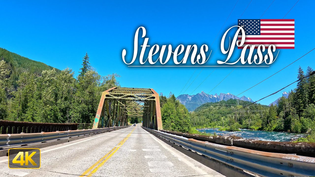 Driving across the Stevens Pass and through the Cascade Mountain Range in Washington State USA 🇺🇸