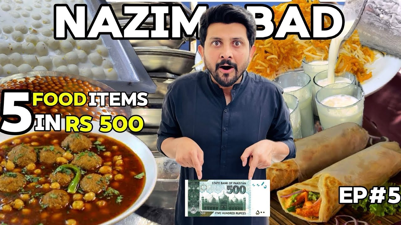 Eating 5 Food Items in Rs 500 Challenge at Nazimabad Ep#5 | Aj Tou Phans Gaye🤧
