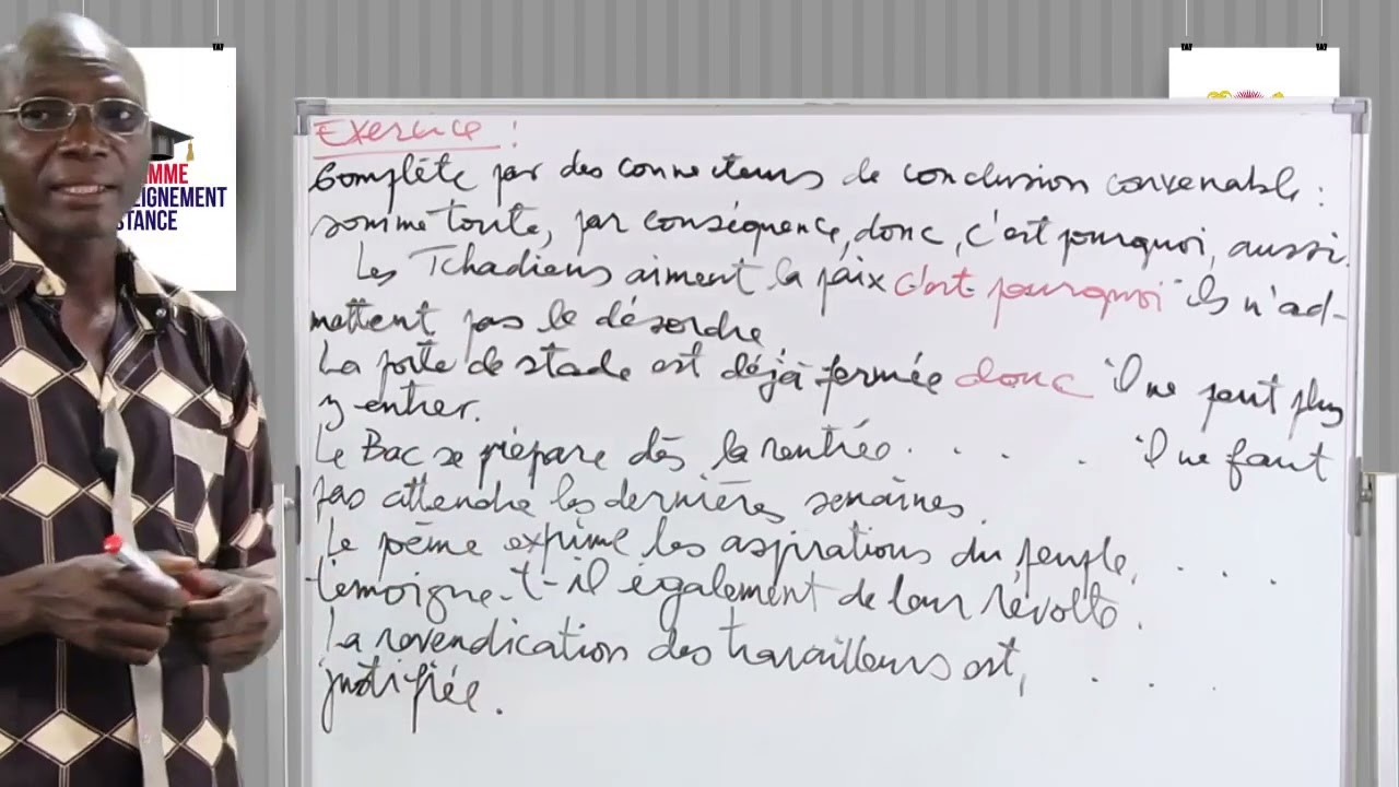 Leçon 197 EXERCICES SUR LES CONNECTEURS DE CONCLUSION