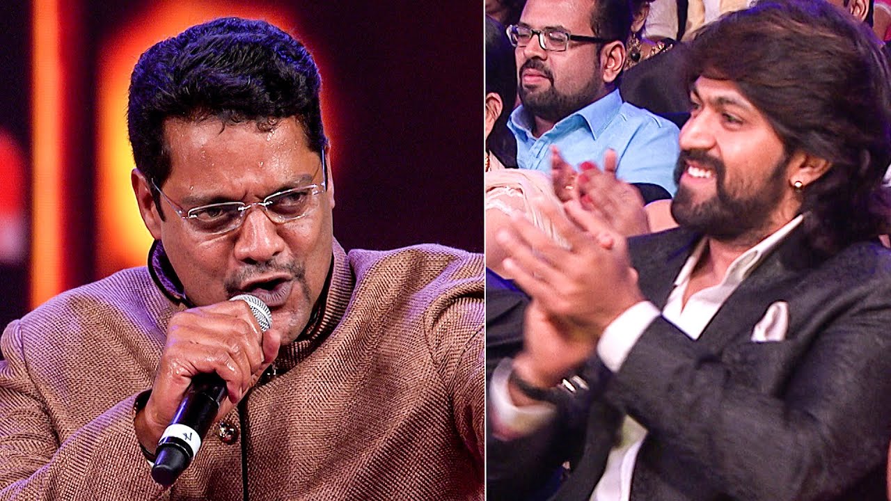 Rocking star Yash applauded Ravishankar's powerful dialogues at South Movie Awards