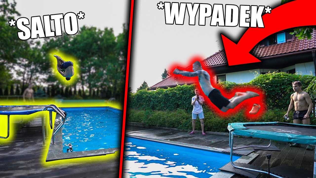 EKSTREMALNE SKOKI DO BASENU Z TRAMPOLINY!