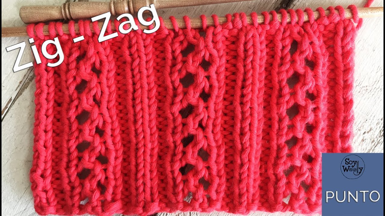 Punto Zig-Zag Calado tejido en dos agujas (muy fácil y no se enrosca) - Soy Woolly