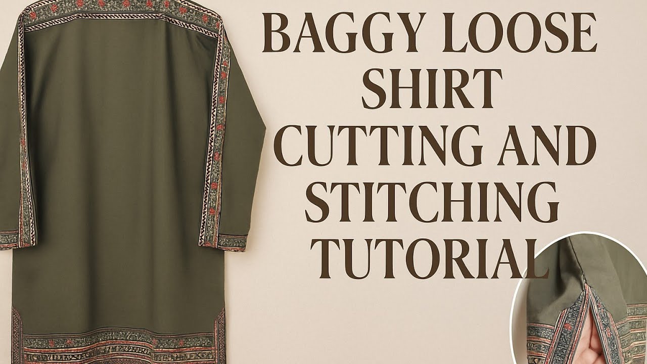 Baggy loose shirt cutting and stiching✂️🧵 | off-shoulder shirt details🌸