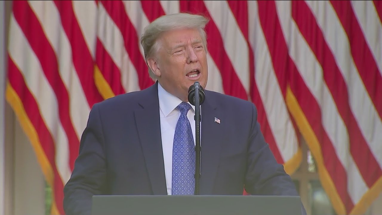 President Trump delivers address from White House Rose Garden