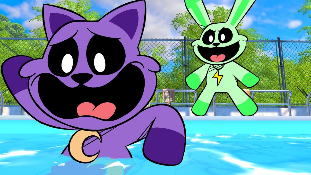 CatNap e Hoppy vão JUNTOS NA PISCINA com os Smiling Critters!