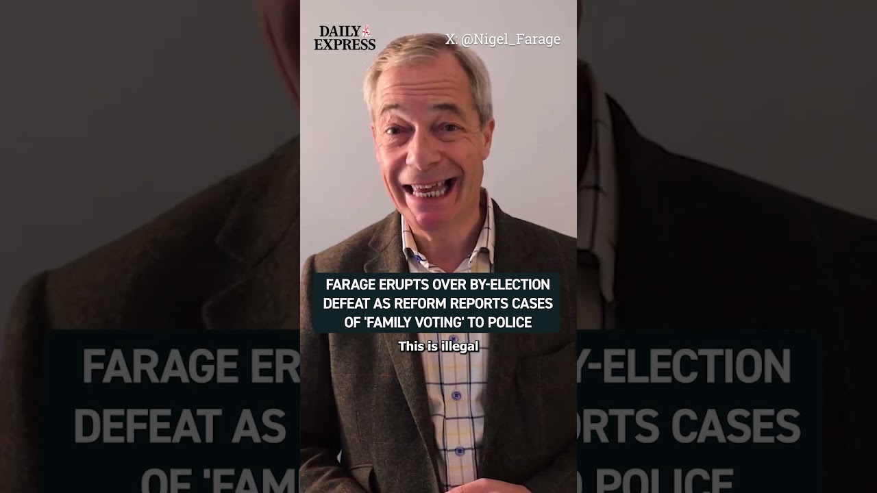 Farage erupts after Reform&rsquo;s Gorton and Denton loss, blaming Greens win on alleged family voting 😳