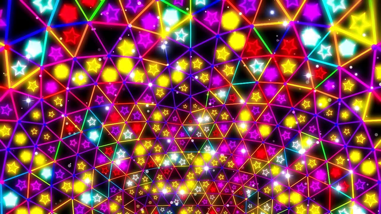Neon Star Colorful Abstract VJ Loop Video | 8 Hours 4K 60FPS Visual Background