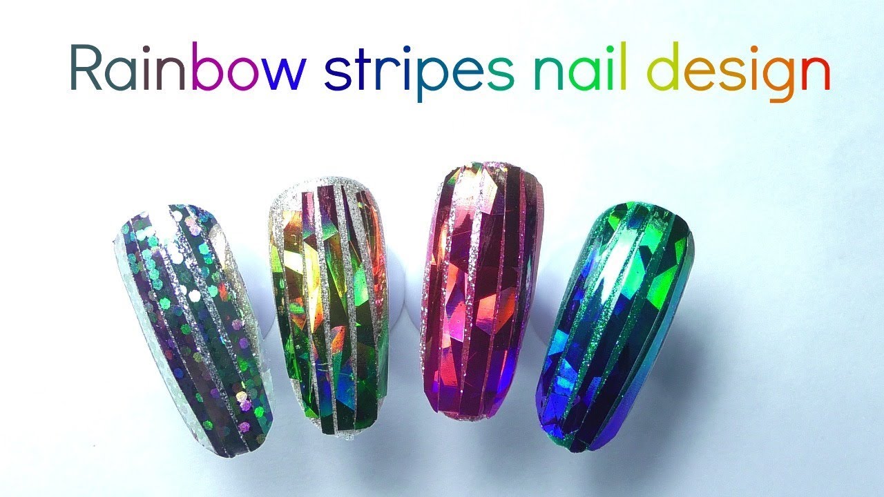 Holo stripes nail art