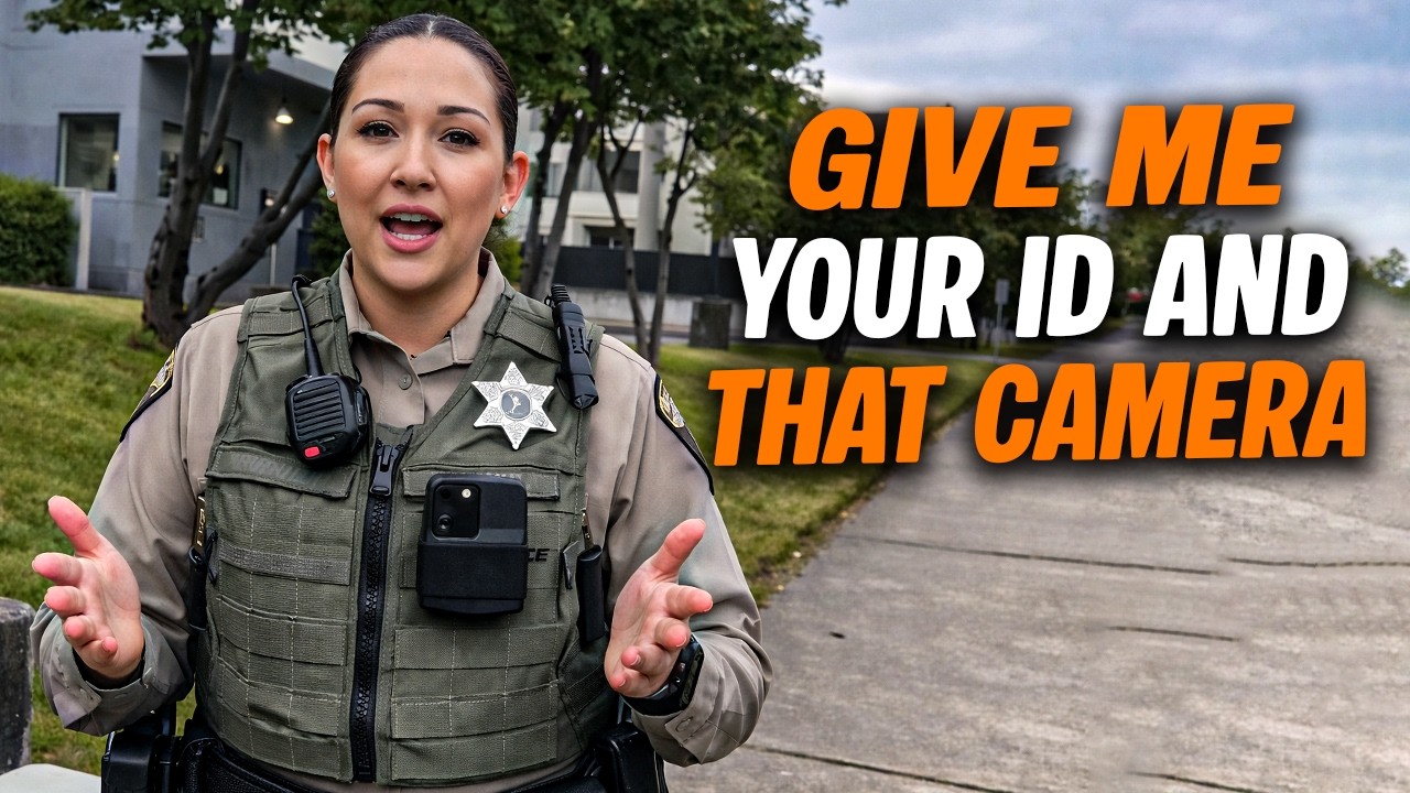 Female officer tries to grab camera & demands ID — auditor shuts her down! Cops owned