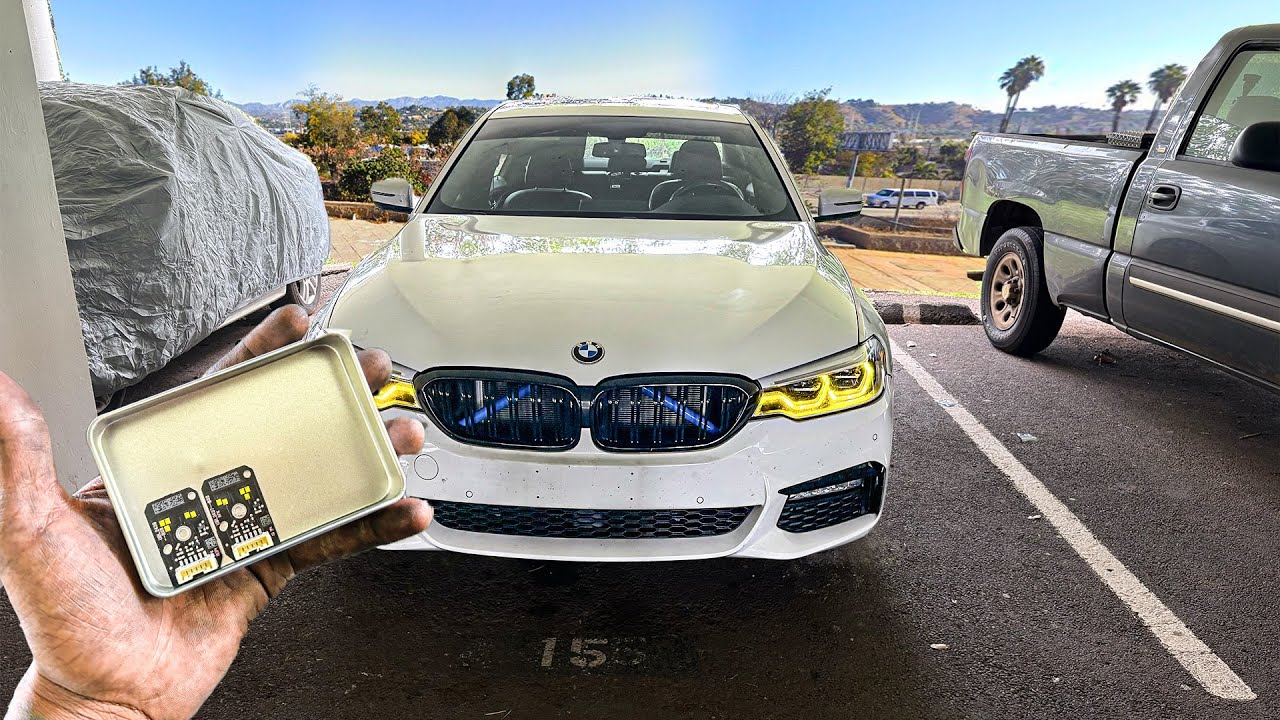 finally installing yellow drl's in my 540i