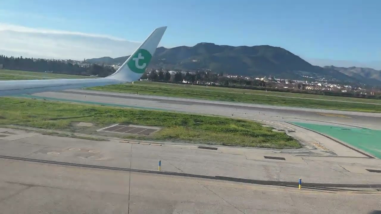 Approach and landing at Malaga Airport