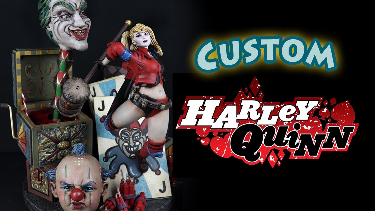 Custom Harley Quinn!! Harley Quinn villain Batman sculpture/ Escultura Harley Quinn villana Batman