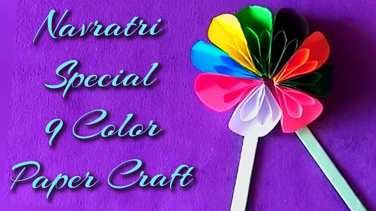 navratri special 9 color paper craft   // navratri special paper craft 