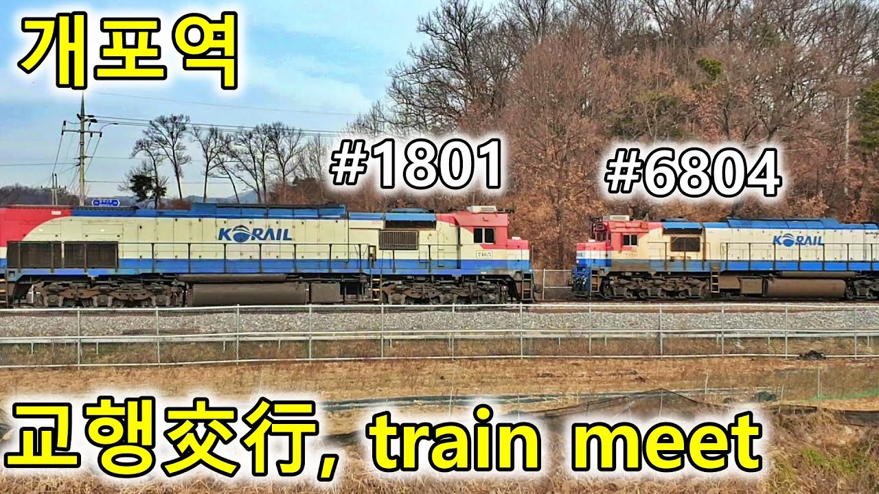 경북선 개포역에서 구경하는 화물열차와 무궁화호 교행, 交行 , train meet, 慶北線, Gyeongbuk Line