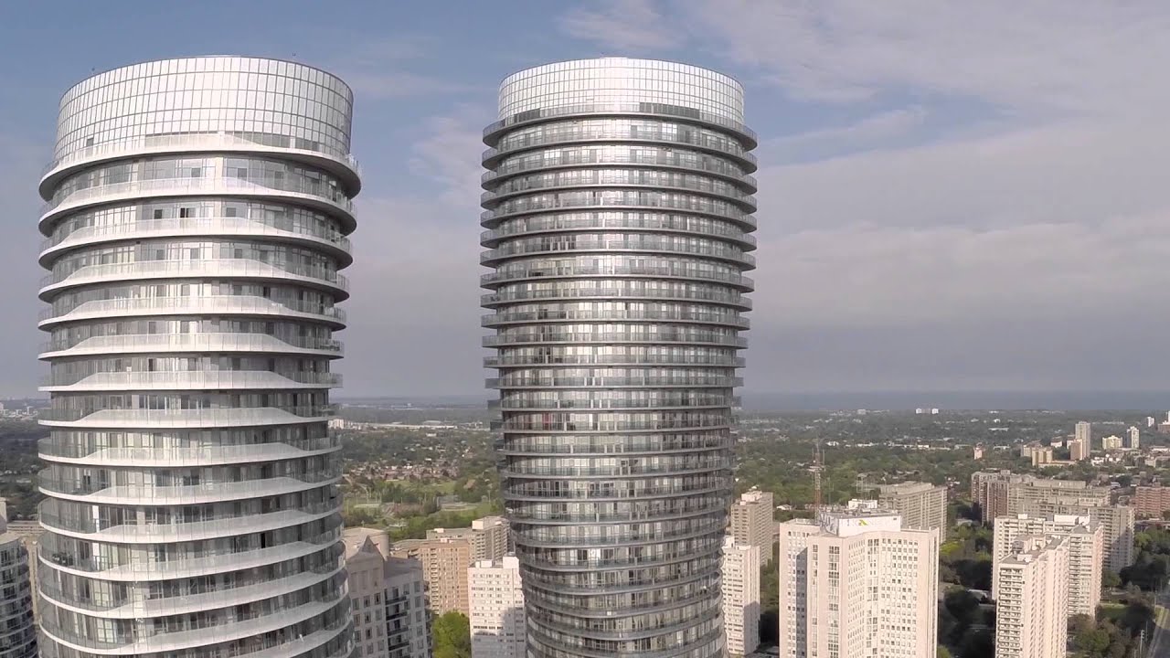 Drone view of Absolute World in Mississauga