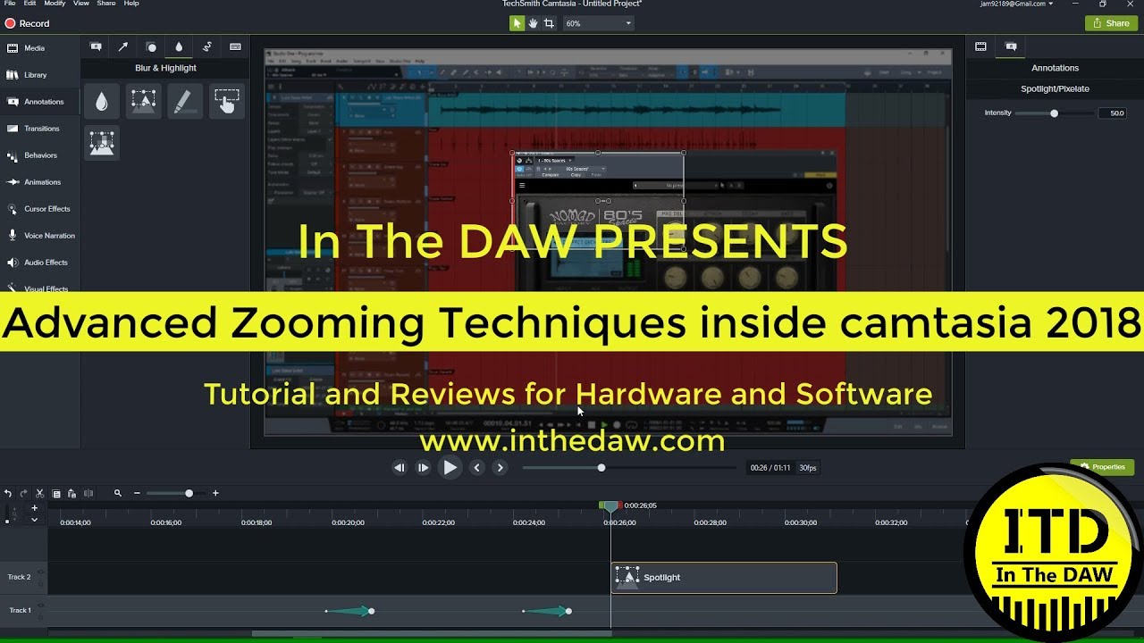 Advanced zooming Techniques inside camtasia 2018 In THE DAW