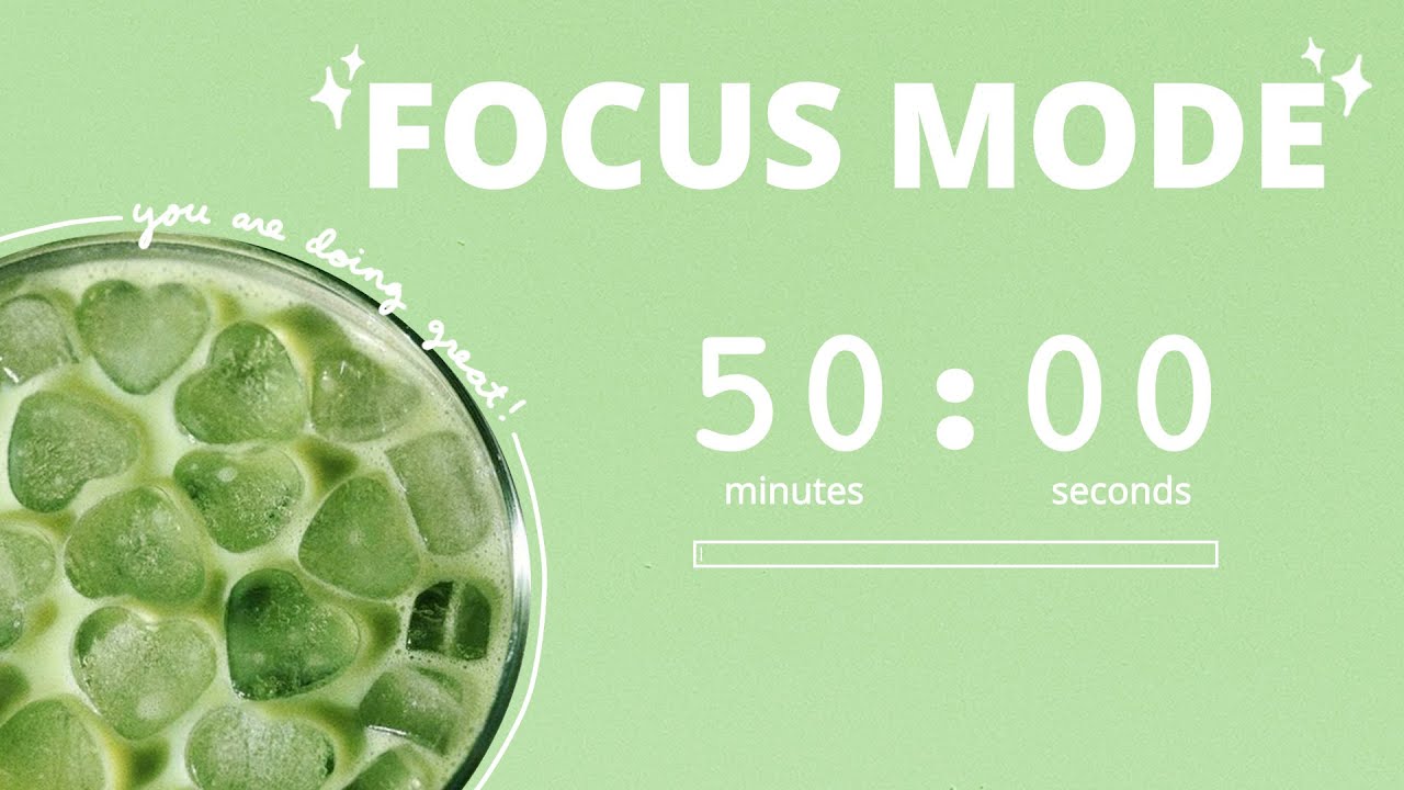 4-hour 🍵 Matcha Pomodoro Timer 50/10 chill lofi study music