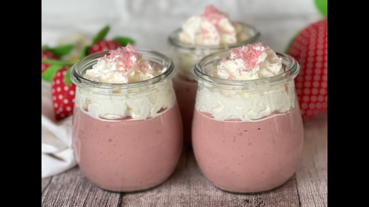 🍓🍓 Erdbeerpudding ohne Tütenpulver mit frischen Erdbeeren 🍓🍓- Thermomix® TM31® / TM5® / TM6