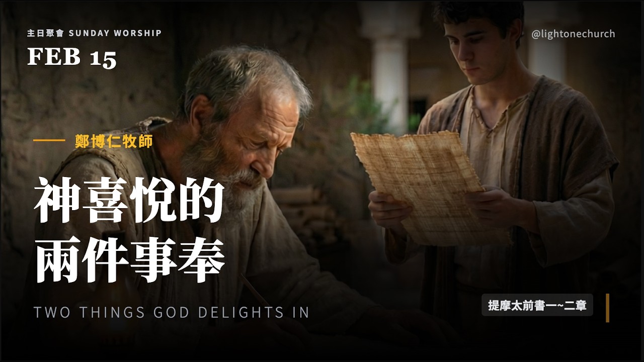 2026/02/15 光合教會主日崇拜 ｜神喜悅的兩件事奉  ｜鄭博仁牧師