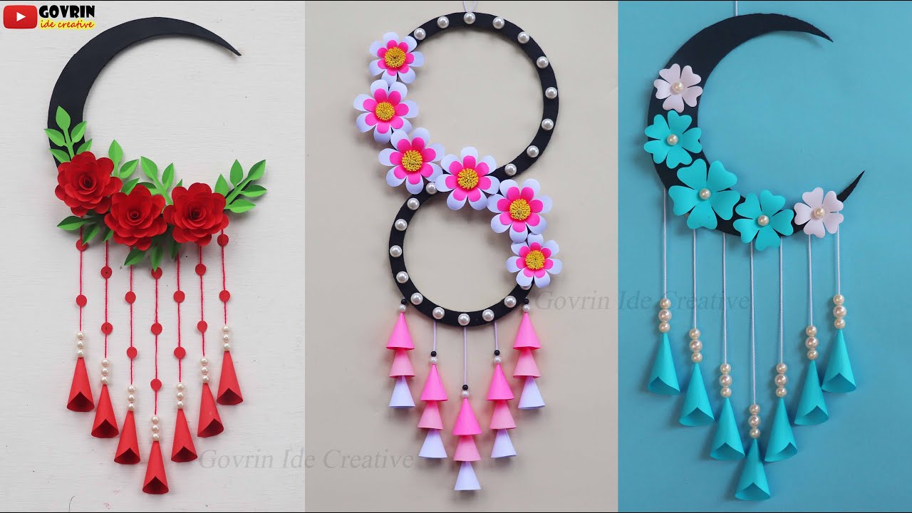 3 Easy and Quick Moon Paper Wall Hanging Ideas | Heart Wall decor | diy home decoration ideas