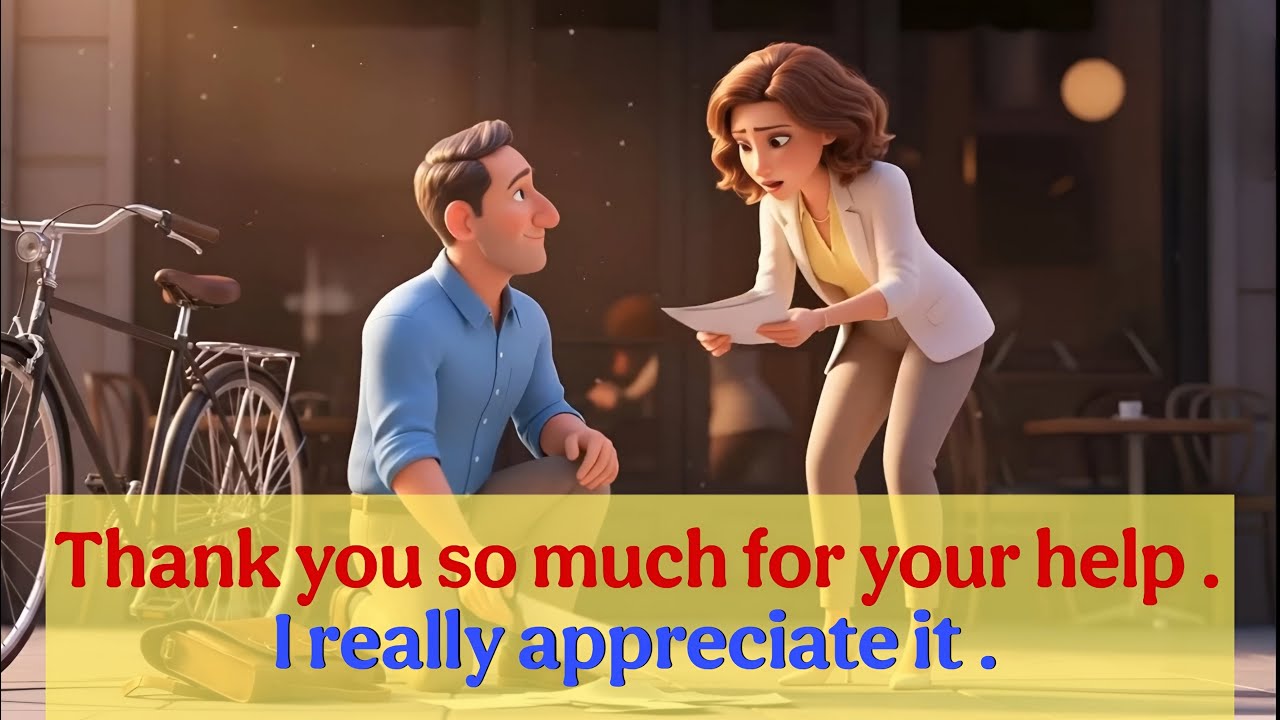 📝 How to express gratitude for help  ✔  Easy English Listening Practice (A2 Level)