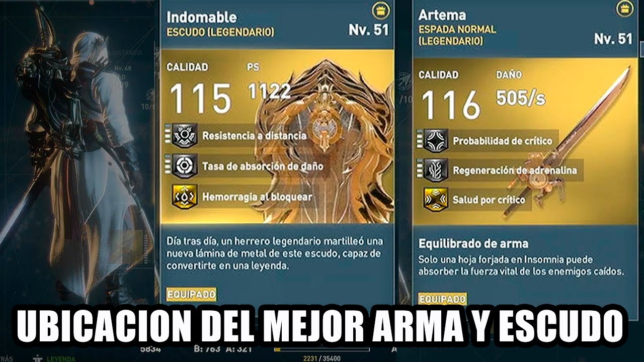 Assassin's Creed Origins: Como conseguir el mejor ARMA Y ESCUDO