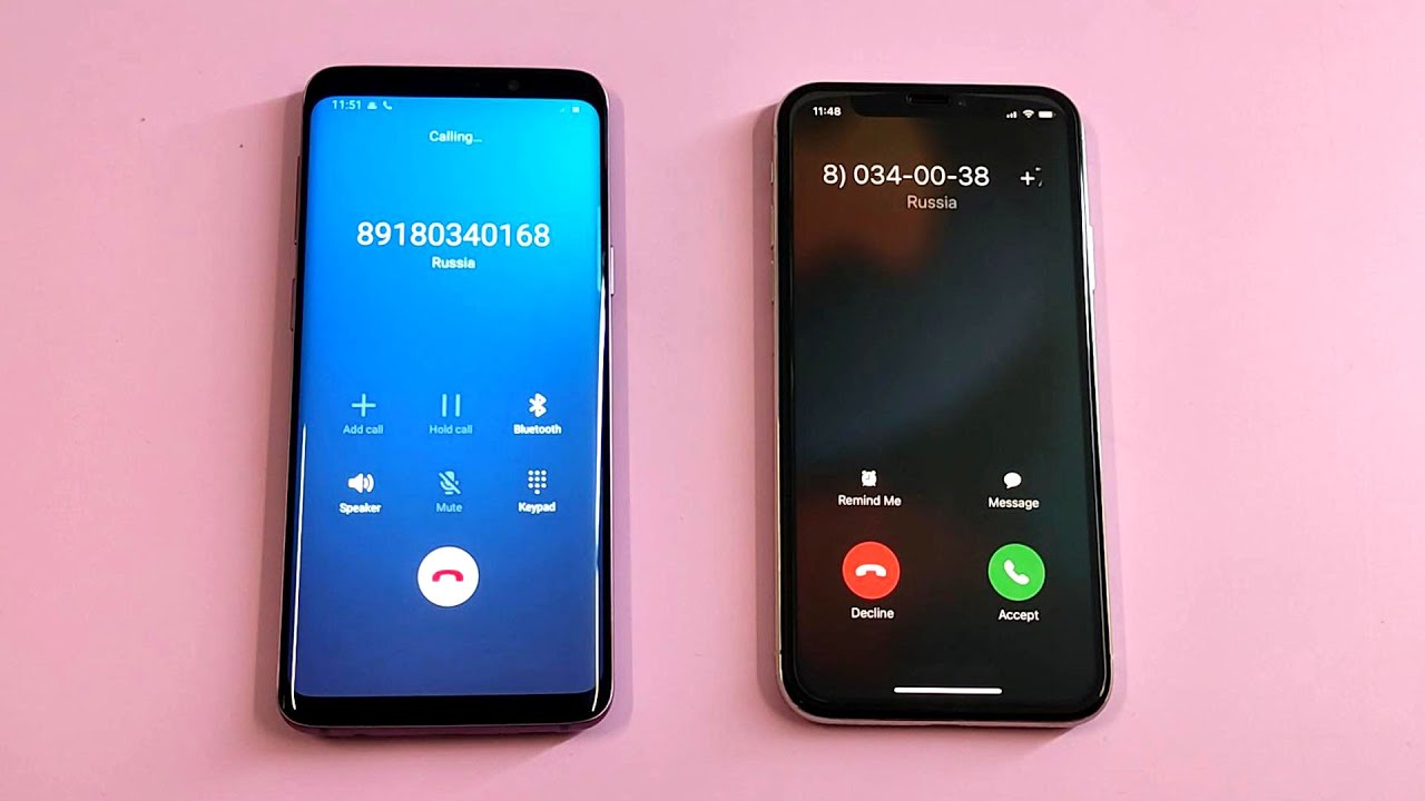 Samsung Galaxy S9 + iPhone X Incoming call & Outgoing call at the Same Time