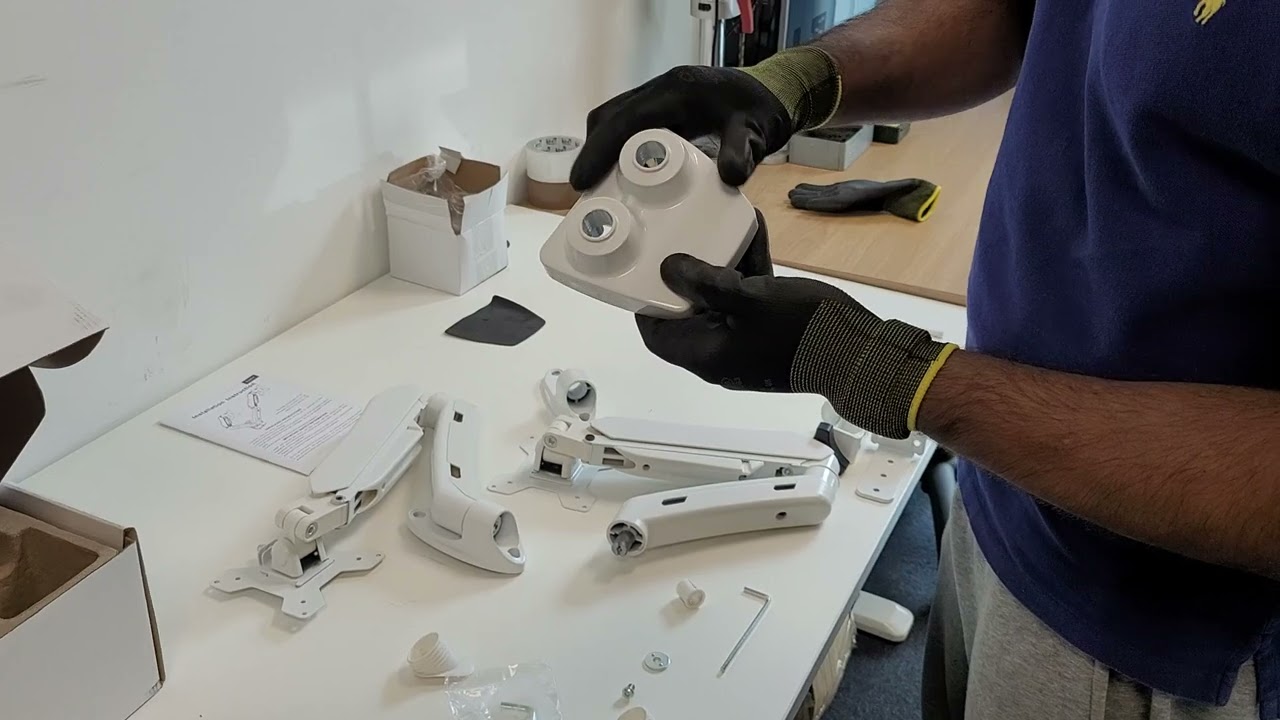 Monitor Arm conversion - Allcam GSA22WD (wall mount) to GSA22DD (desk clamp) using GSA22BASE kit.