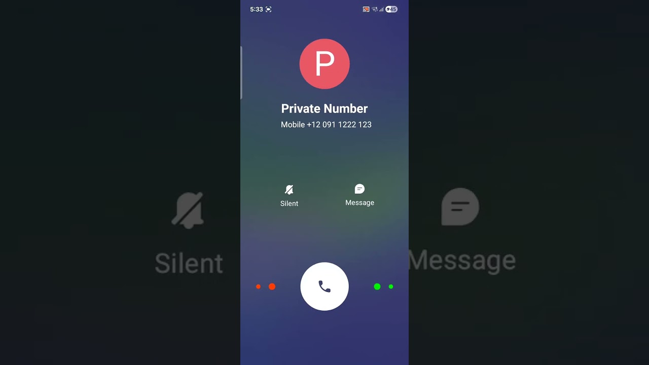 Samsung galaxy incoming Call 