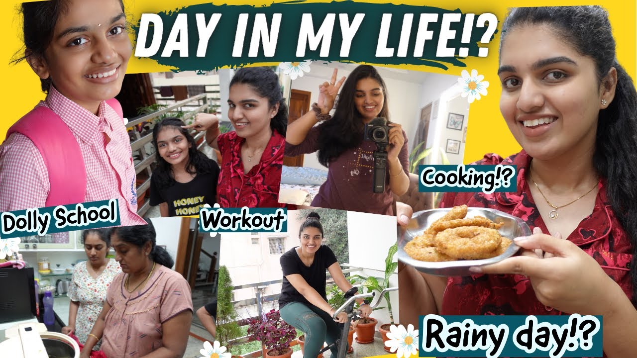|A Crazy Rainy Day in Our Life!?|Dolly School Life,Cooking,Workouts&More|Spending time with Family||