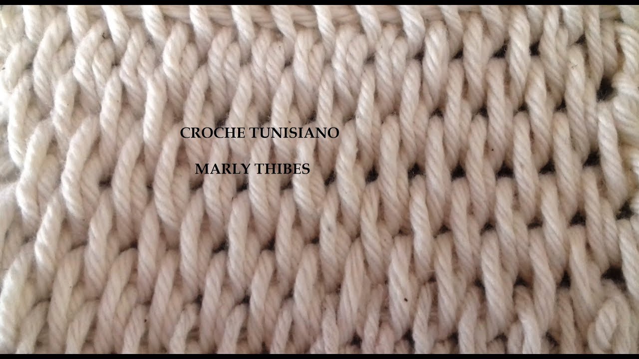 CROCHE TUNISIANO PONTO ESTEIRA  TUTORIAL  @marlythibes