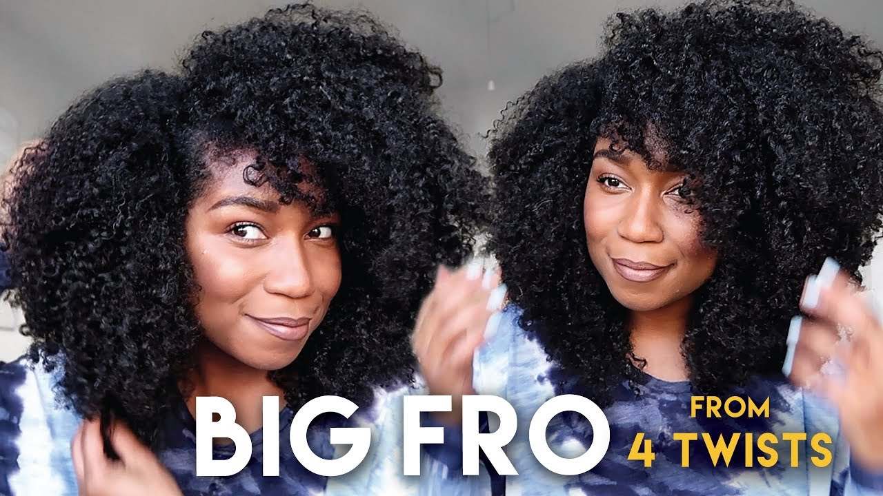 BIG Curly Fro from FOUR LAZY TWISTS! | NO Diffuser - NO Wash N Go | Natural Hair