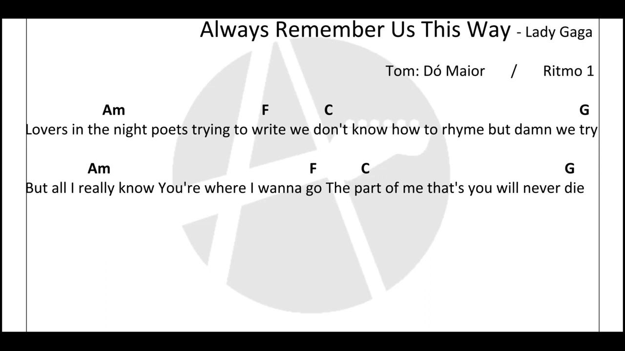 Always Remember Us This Way - Lady Gaga - CIFRA SIMPLIFICADA