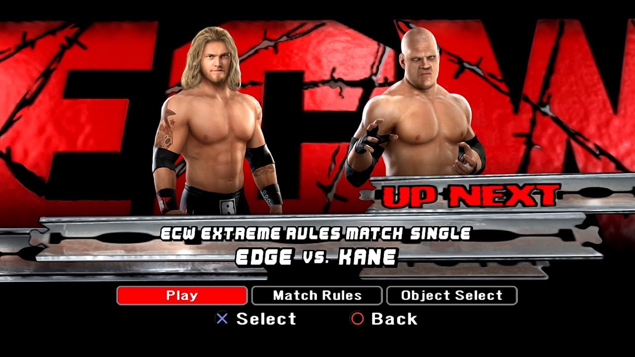 WWE SmackDown VS Raw 2008 PS3 - Эдж против Кейна - ECW Extreme Rules [2K][mClassic]