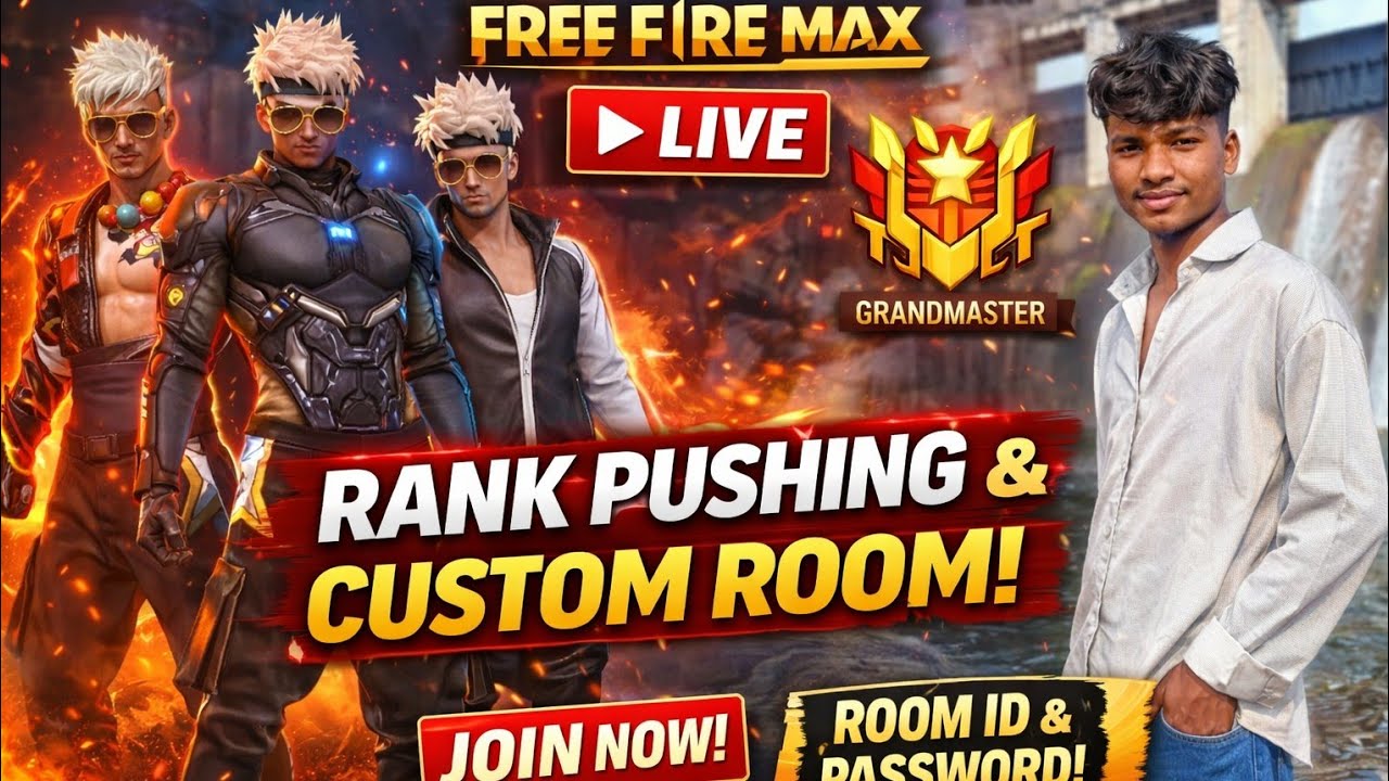 Free Fire MAX LIVE 🔴 Rank Push + Custom Room With Subscribers | Hindi Gameplay | Road to Grandmaster